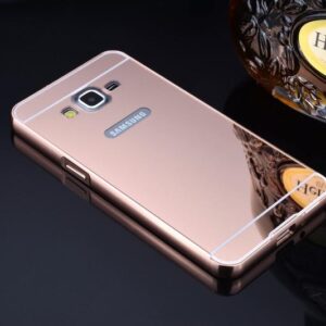 Elegantni aluminijast zrcalni ovitek Samsung Galaxy Grand Prime - Roza-zlato