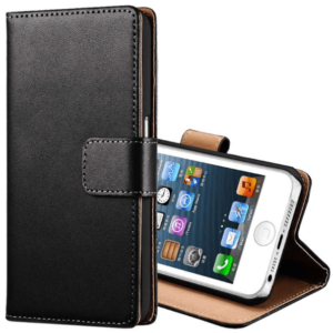 Premium Usnjen Etui - Torbica za telefon iPhone 5 - Črna